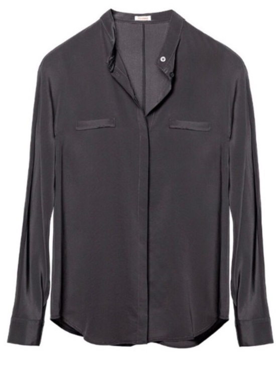 Cuyana Tops - Cuyana Black Mock Neck Button-Up Long Sleeve Shirt - like new condition!